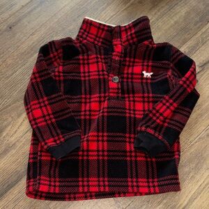 Carter's Red and Black Plaid Sweater